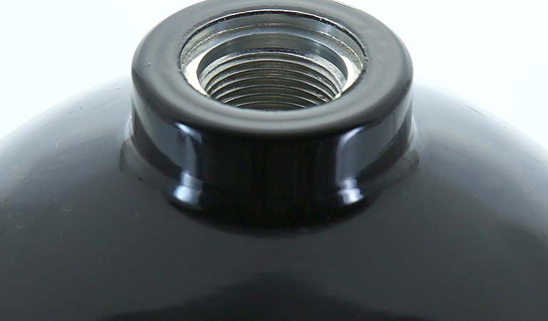 Paintball cylinder nozzle close up